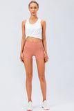 Slim Fit Wide Waistband Sports Shorts - felvior