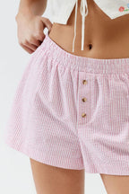 Striped Elastic Waist Shorts