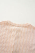 Textured Button Front Wide Leg Cap Sleeve Jumpsuit