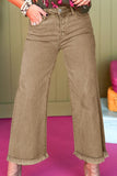 Raw Hem Wide Leg Jeans - felvior