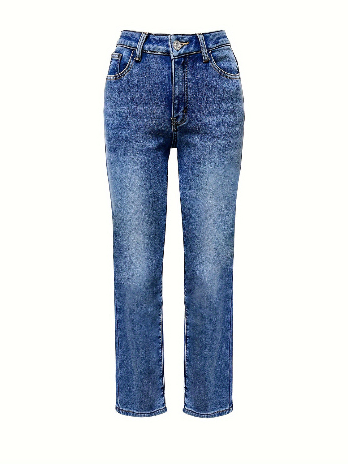 Straight Leg Jeans with Pockets - felvior