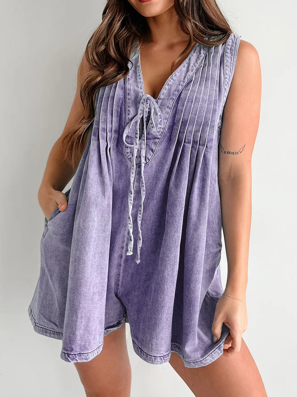 Tied Romper with Pockets - felvior