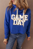 GAME DAY Drawstring Long Sleeve Hoodie - felvior