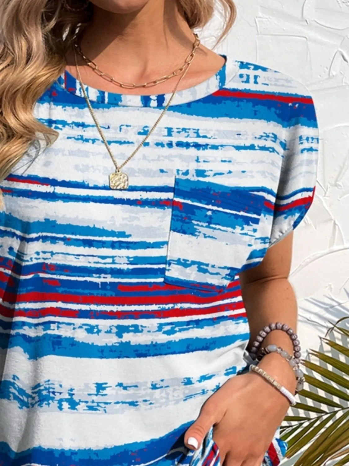 Printed Round Neck Short Sleeve T-Shirt