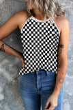 Checkered Grecian Neck Tank - felvior