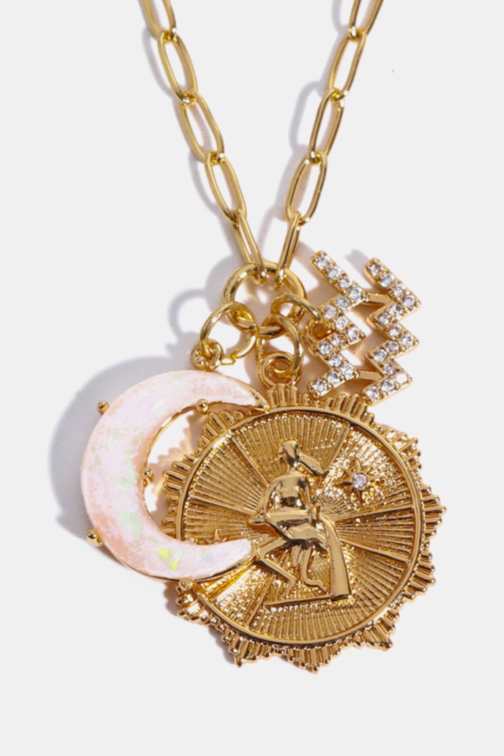Constellation and Moon Pendant Copper Necklace - felvior