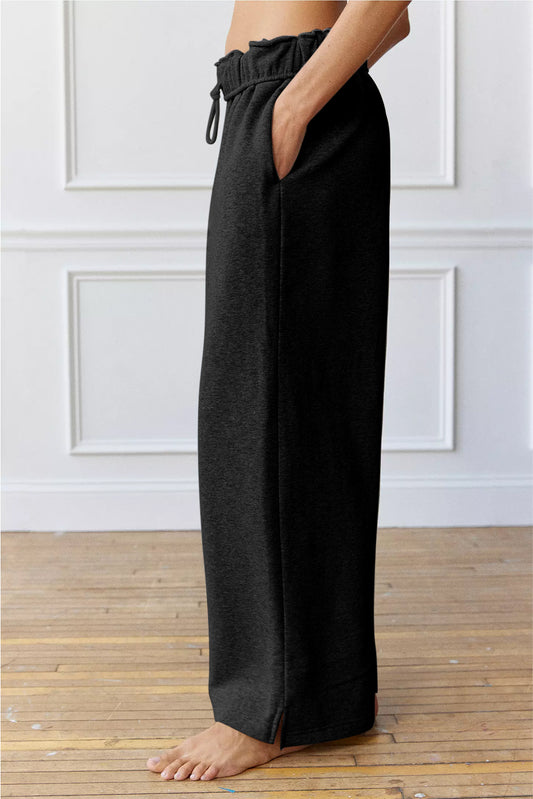 Drawstring Wide Leg Active Pants - felvior
