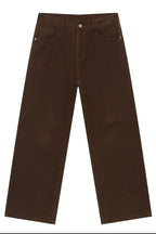 Men's Half Elastic Waist Jeans with Pockets