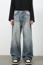 Men's Wide Leg Jeans with Pockets