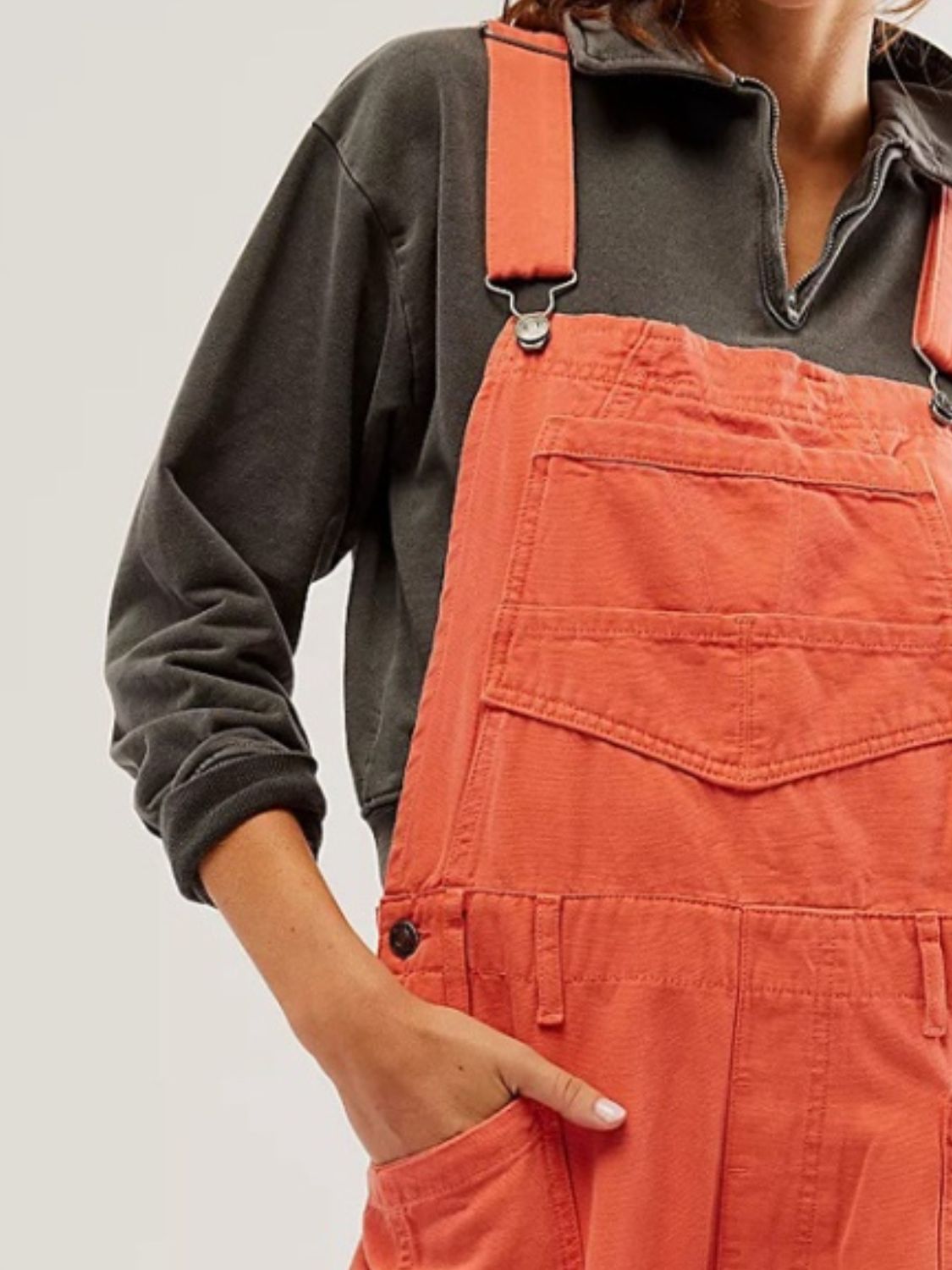 Pocketed Wide Strap Denim Overalls - felvior