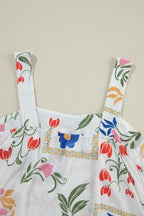 Printed Square Neck Top and Pants Set