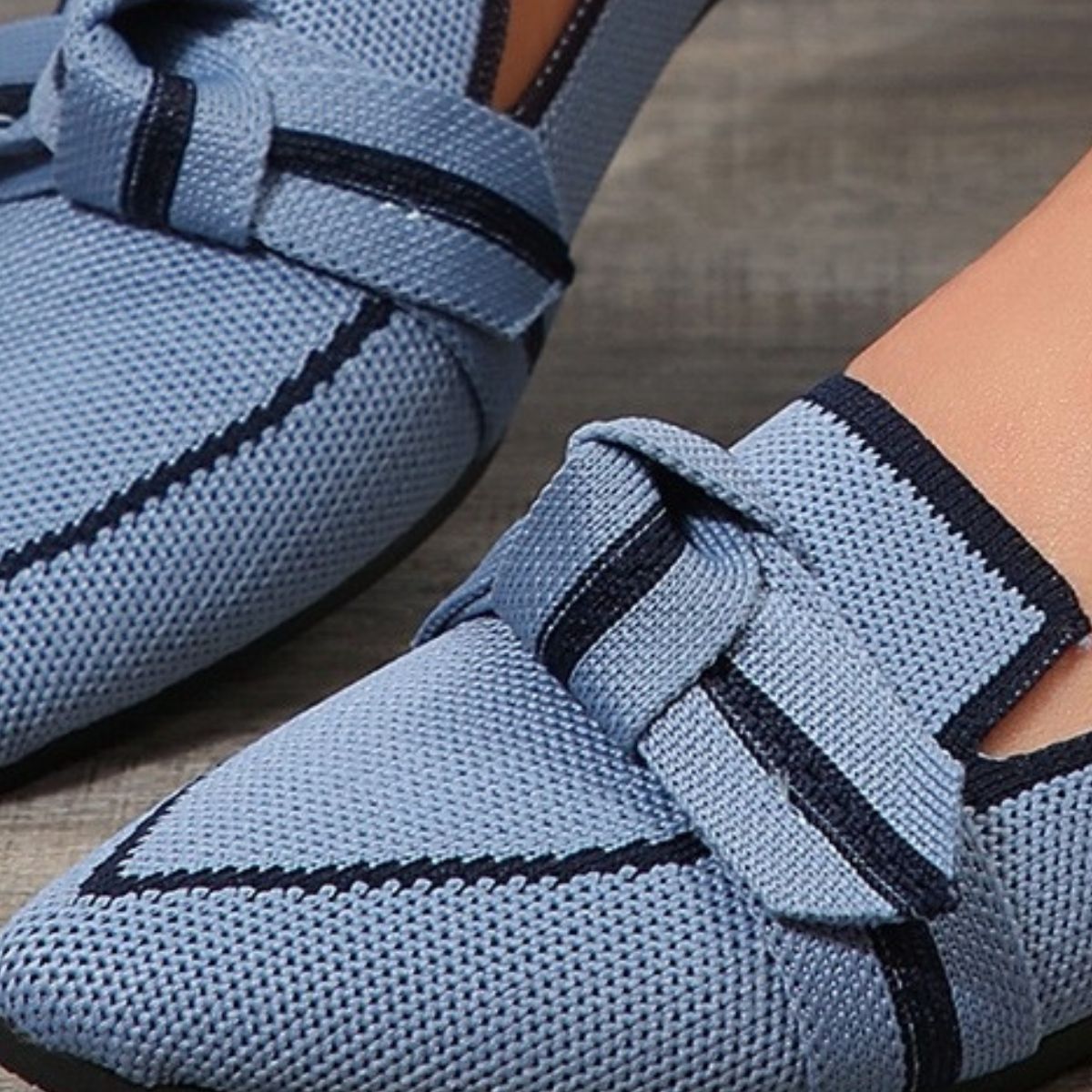 Bow Contrast Trim Point Toe Loafers - felvior