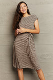 Perfee Round Neck Tie Waist Dress - felvior