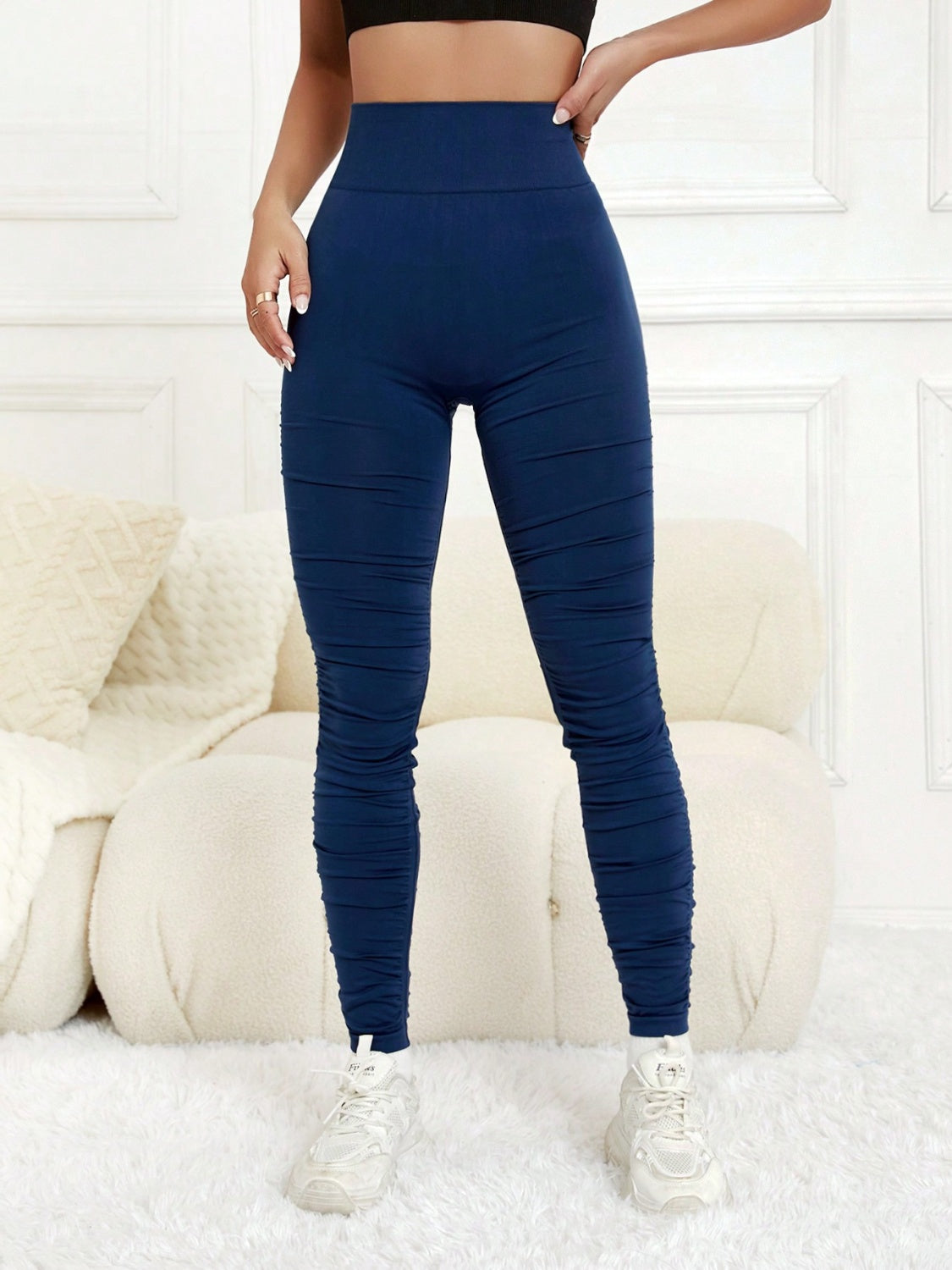 Ruched High Waist Active Leggings - felvior