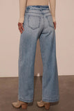 Tied Wide Leg Jeans with Pockets - felvior