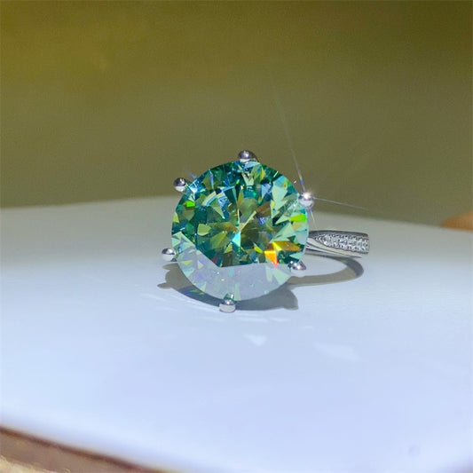 10 Carat Moissanite 925 Sterling Silver Ring - felvior
