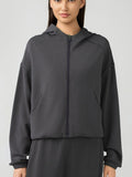Millennia Zip Up Dropped Shouder Active Hooded - felvior