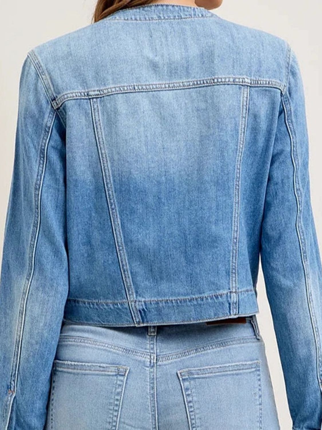Snap Down Dropped Cargo Denim Jacket - felvior
