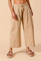 SO ME Mid Rise Wide Leg Chino Pants With Pockets