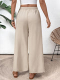 Perfee Drawstring Wide Leg Pants - felvior
