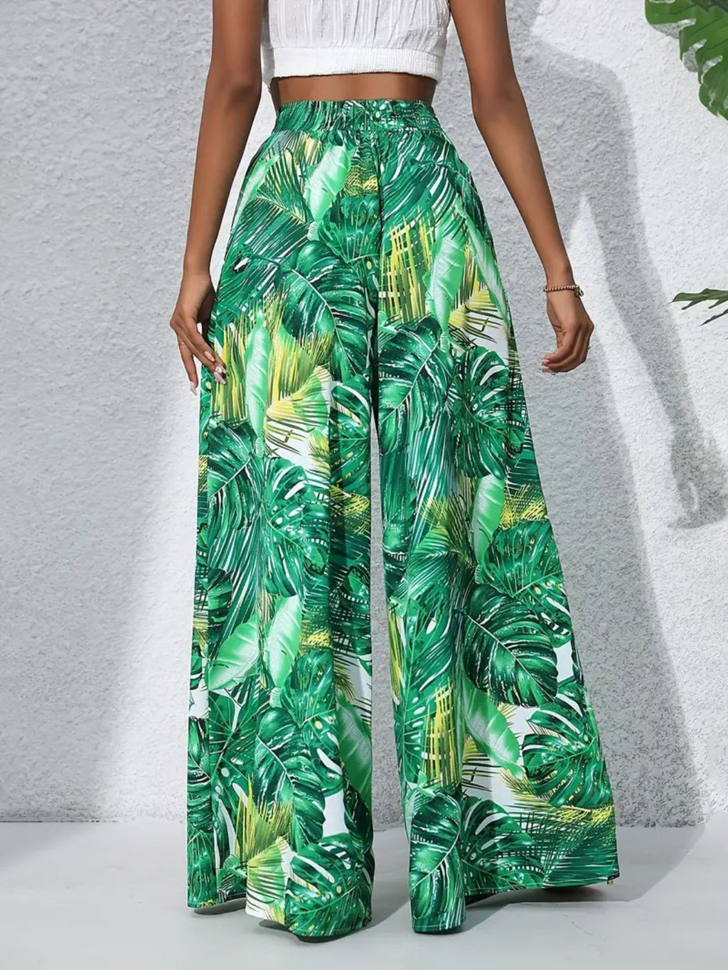 Printed High Waist Wide Leg Pants