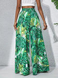 Printed High Waist Wide Leg Pants - felvior