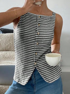 Button Down Striped Tank