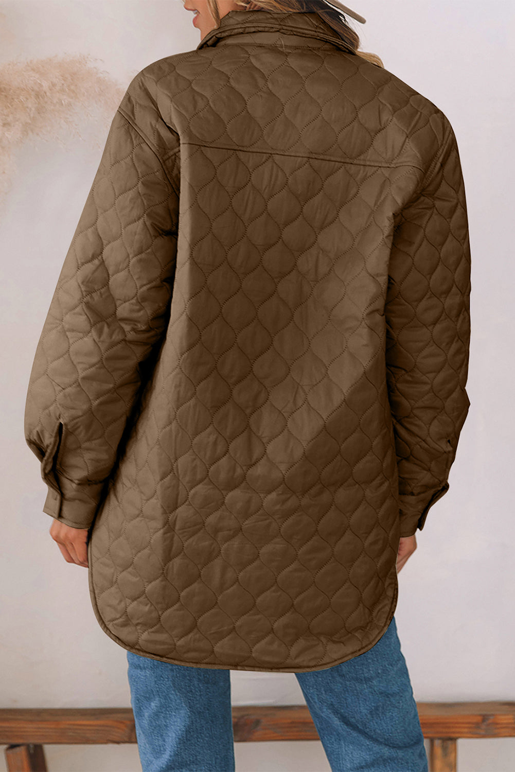 Snap Down Collared Winter Coat - felvior