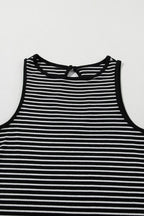 Striped Ribbed Round Neck Tank
