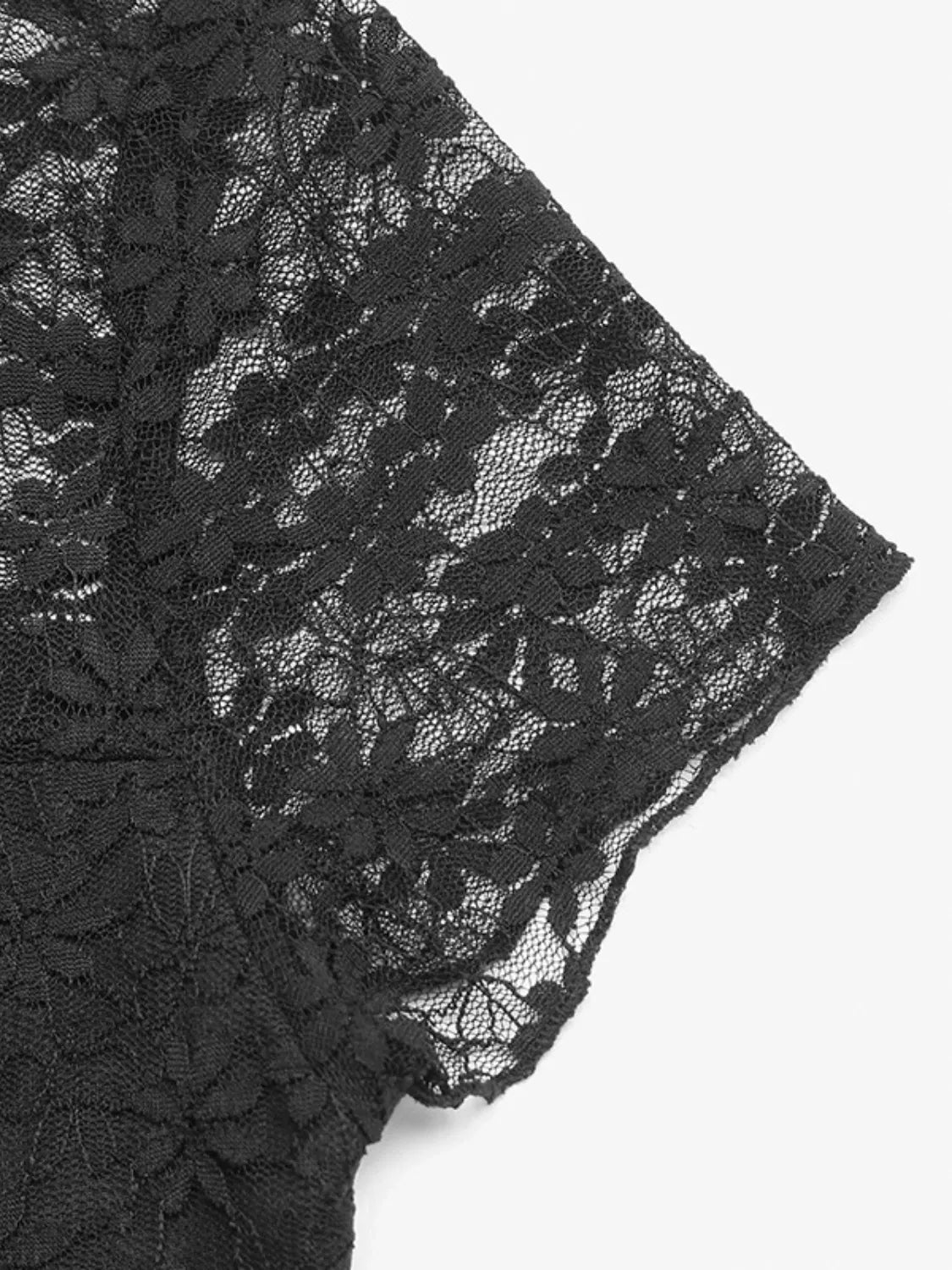 Lace Round Neck Short Sleeve Top