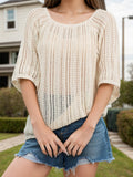 Openwork Round Neck Cover-Up - felvior