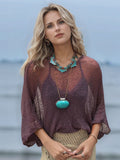 Round Neck Long Sleeve Cover-Up - felvior