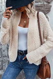 Solid Color Open Front Cardigan - felvior