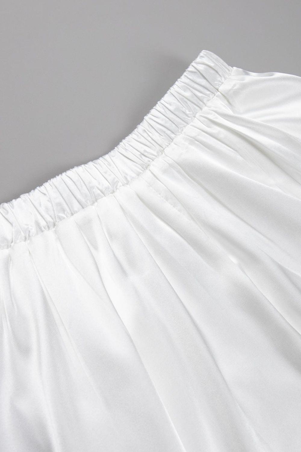 Back Elastic Waist Satin Minx Skirt - felvior