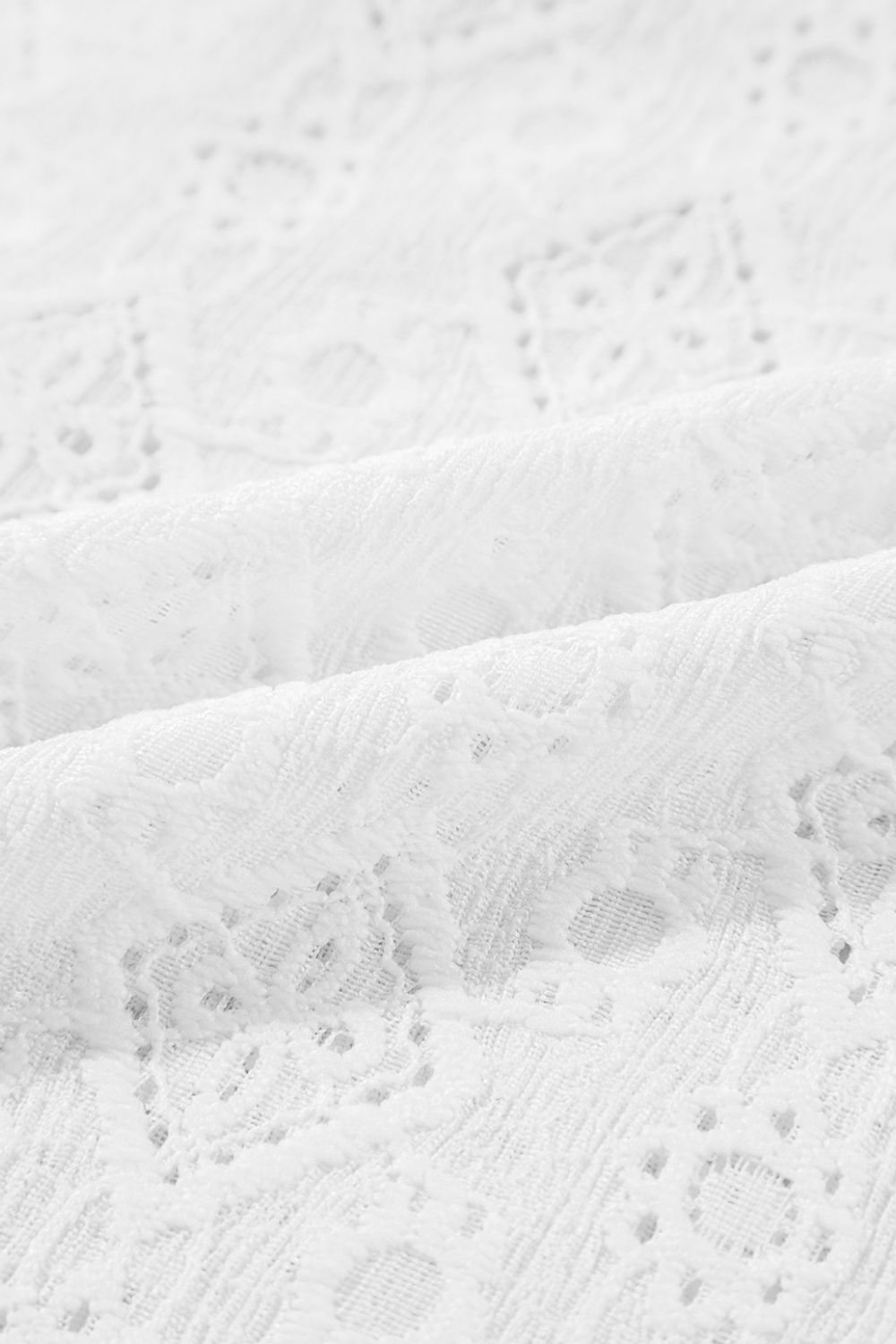 Lace Puff Sleeve V Neck Button Up Shirt