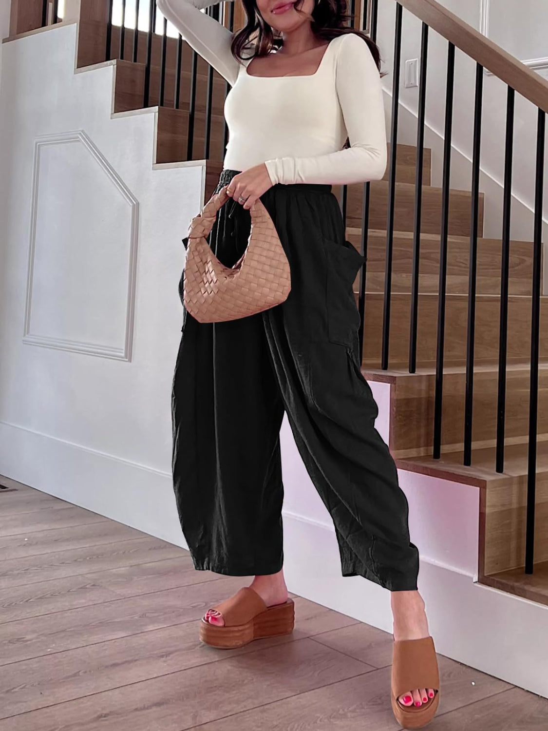 Full Size Drawstring Pants with Pockets Plus Size