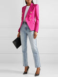 Lapel Collar Long Sleeve Blazer - felvior