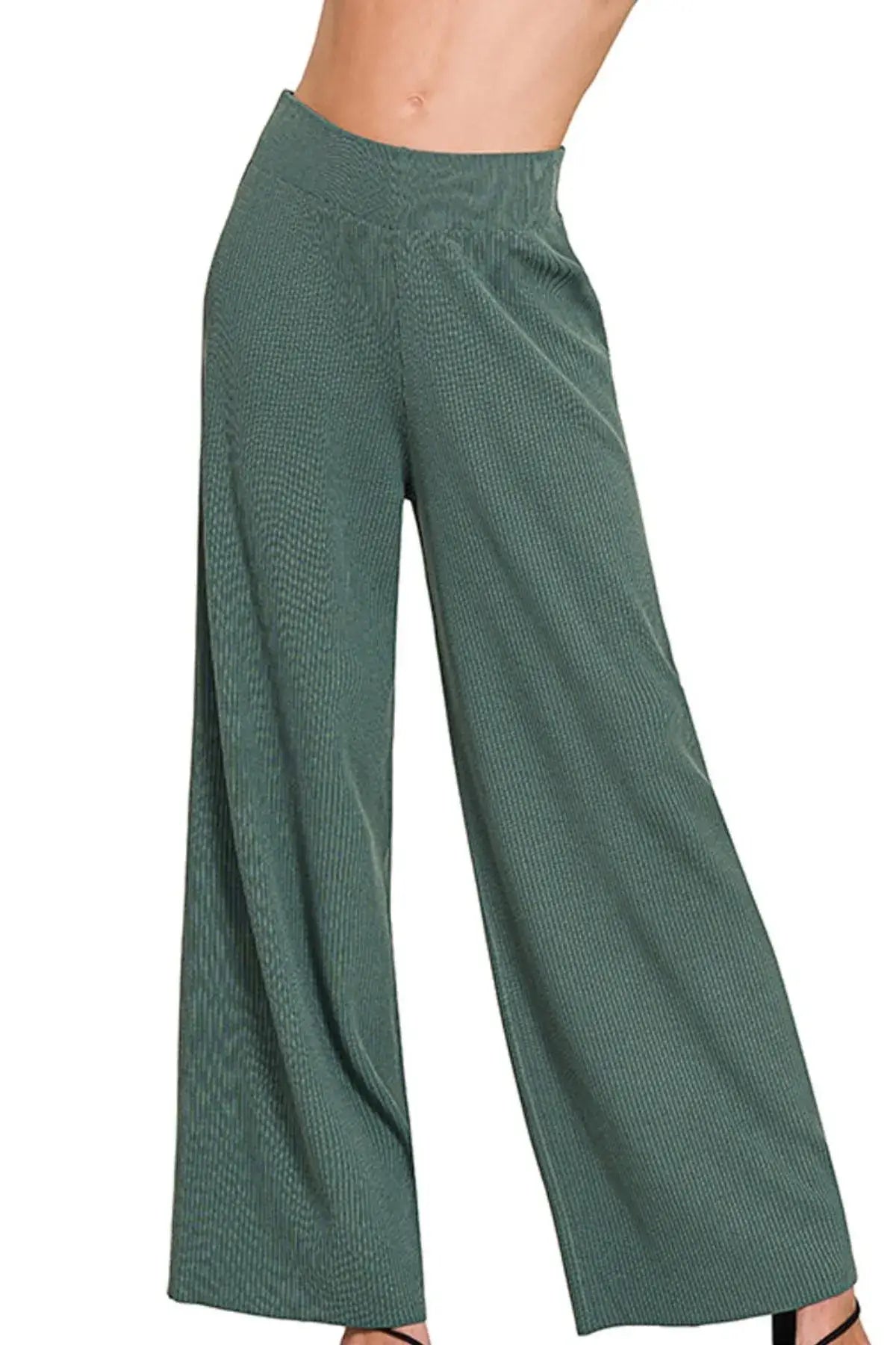 Zenana Viscose Ribbed Sweater Pants
