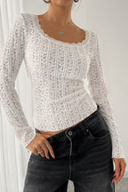 Lace Detail Long Sleeve T-Shirt