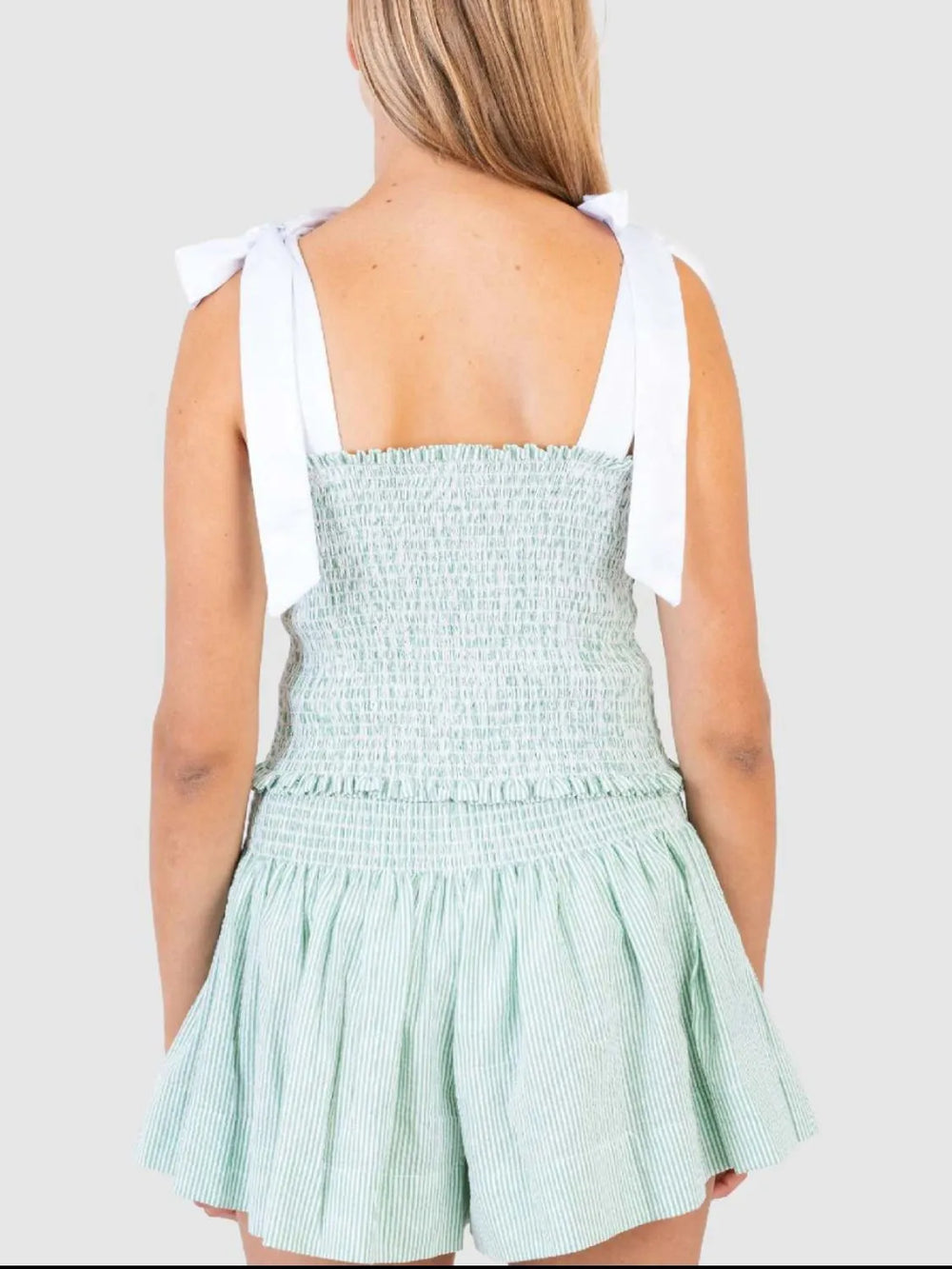 Smocked Tie Shoulder Cami and Shorts Set