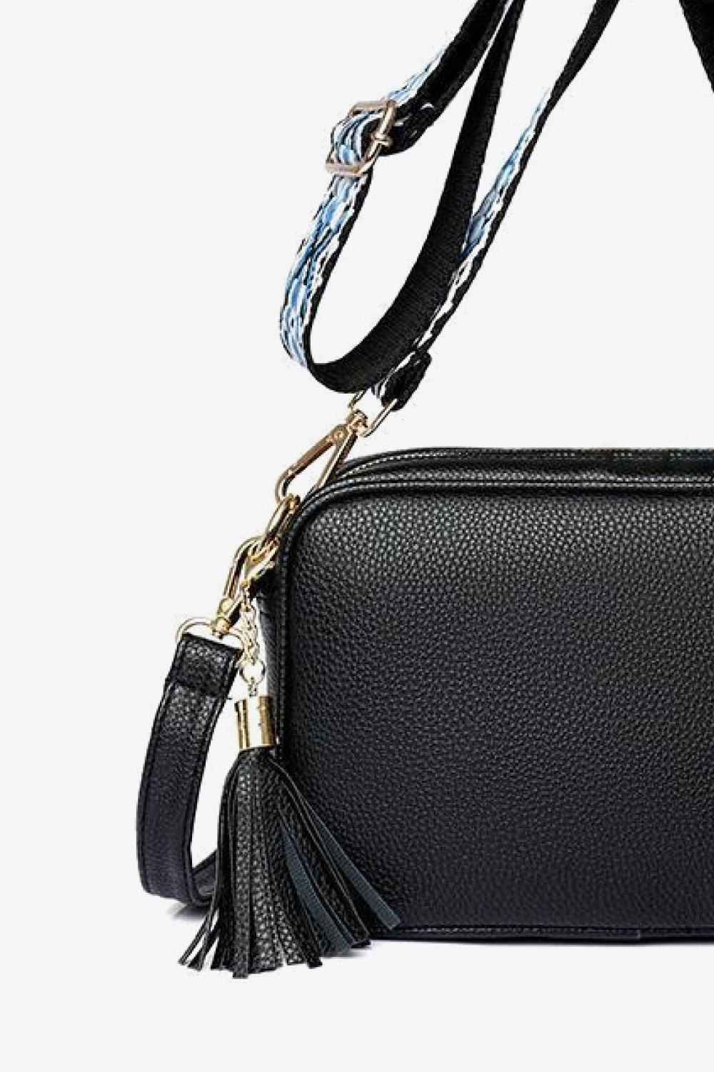 PU Leather Tassel Crossbody Bag - felvior