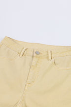 Raw Edge Mid Waist Flared Jeans