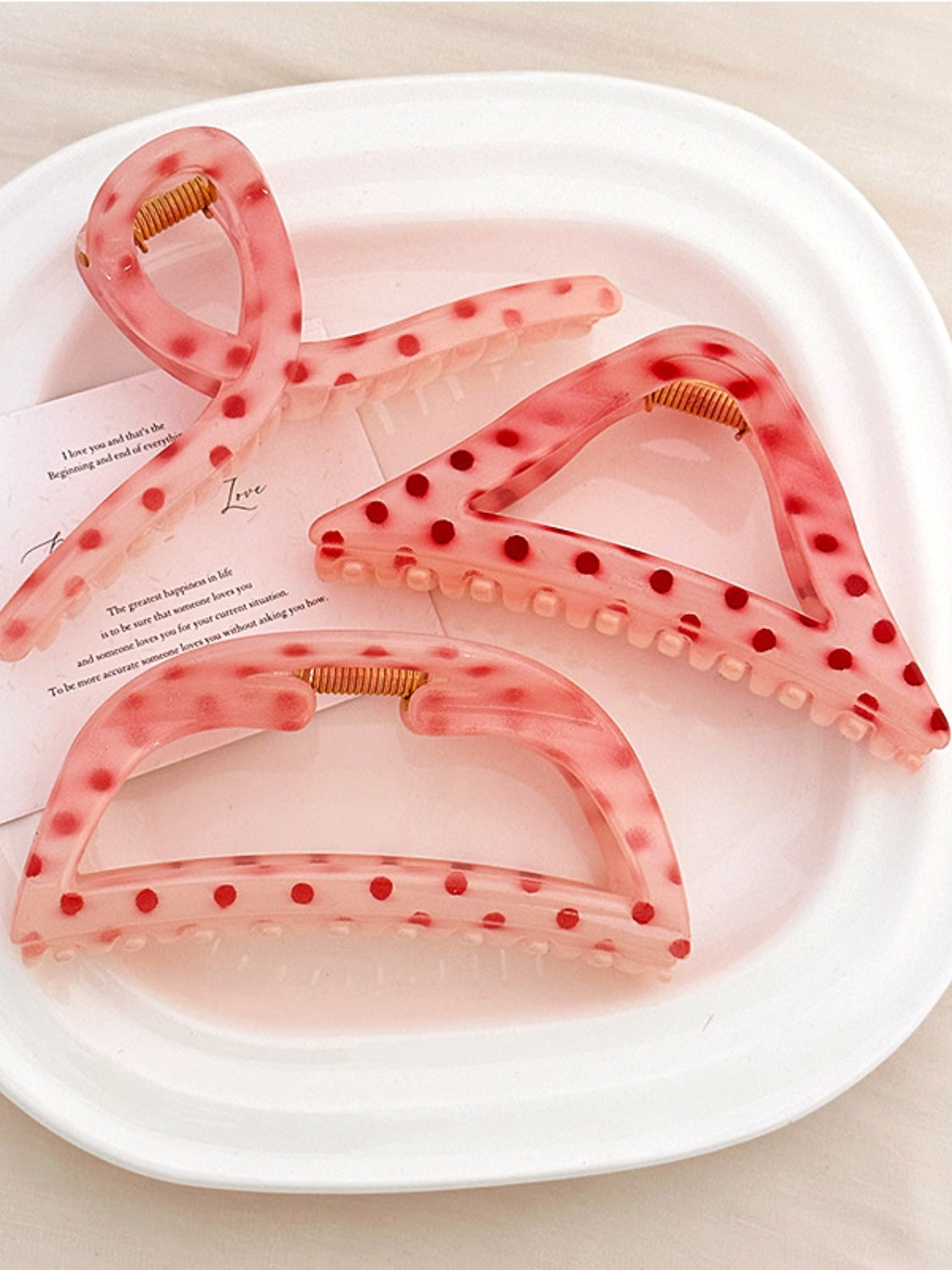 PC Polka Dot Hair Claw Clip Hauptbild