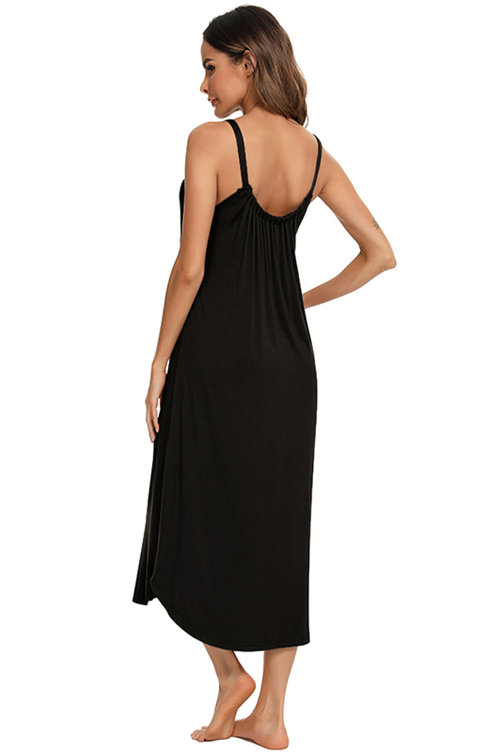 V-Neck Midi Lounge Dress - felvior