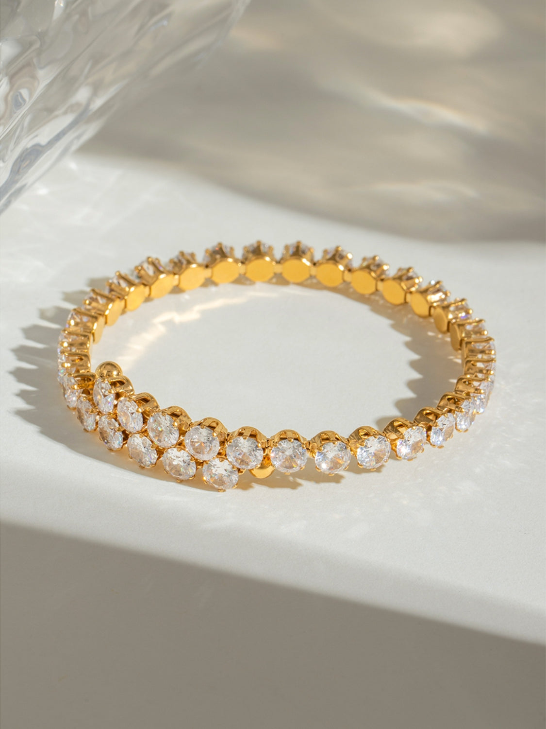 Stainless Steel Inlaid Zircon Bracelet - felvior