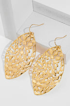Brass Cutout Leaf Shape Earrings