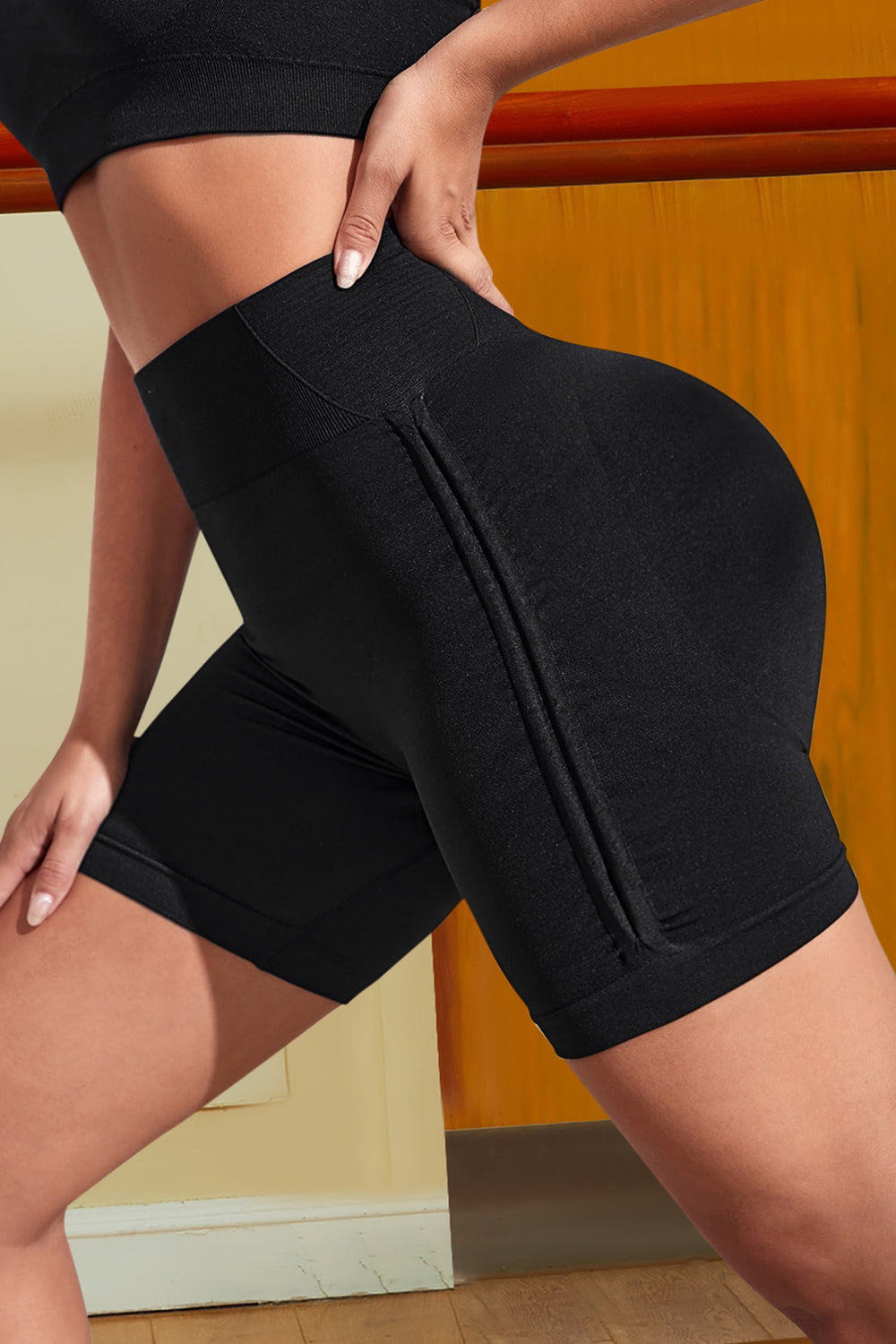 Wide Waistband Sports Shorts - felvior
