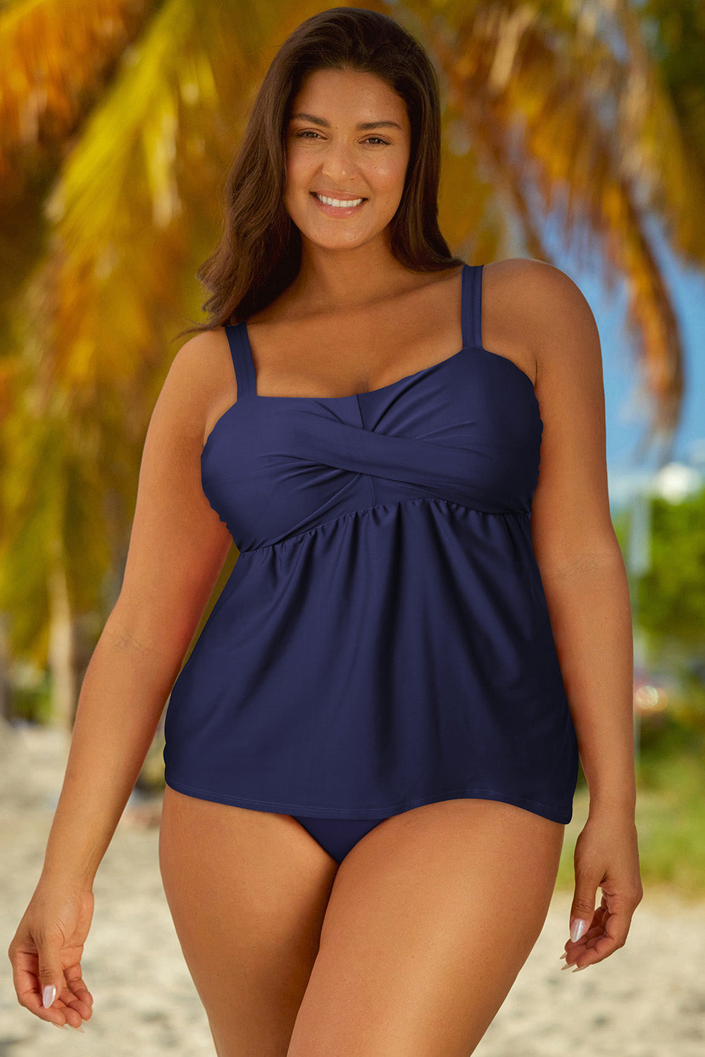 Full Size Adjustable Strap Tankini Set - felvior