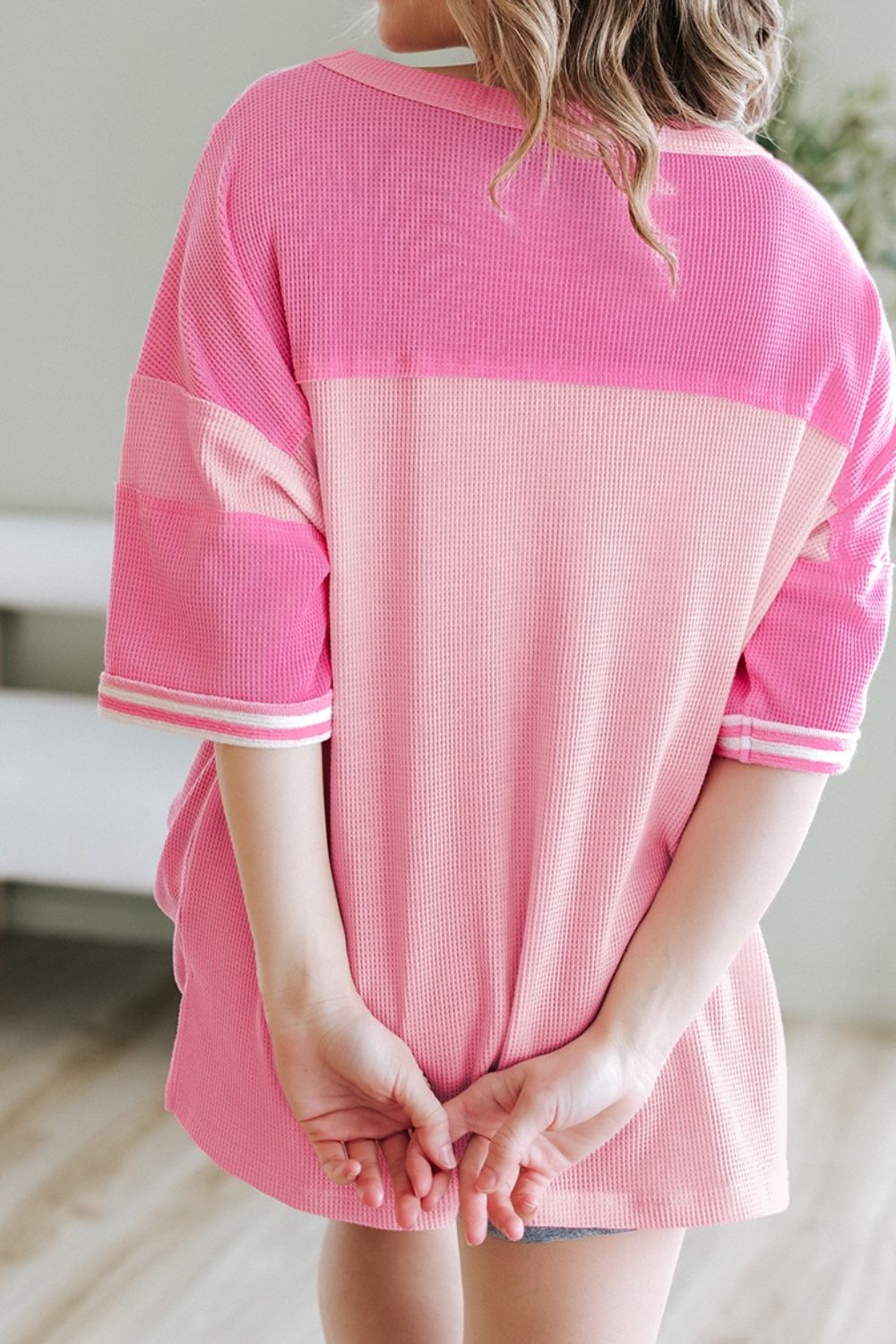 Stripe Color Block Half Sleeve T Shirt