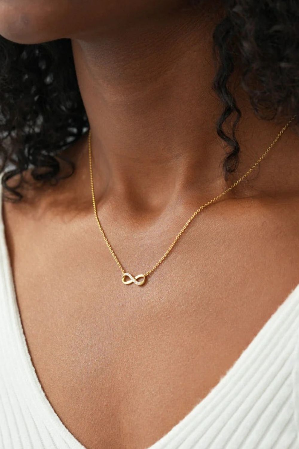 925 Sterling Silver Inland Zircon Infinite Necklace - felvior